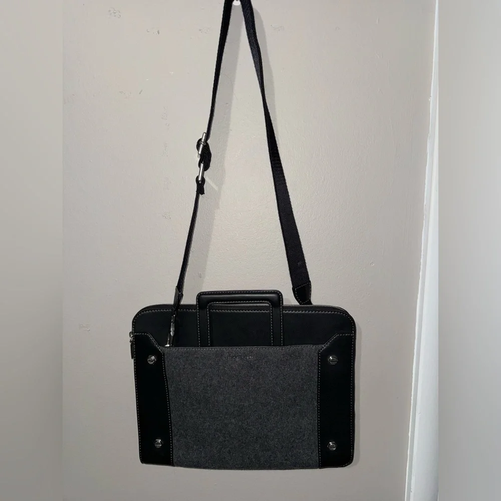 Charles & Keith Black and Gray Laptop Bag